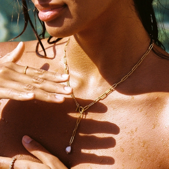 Atolea Tahiti Pearl Paperclip Necklace - Picture 4 of 4